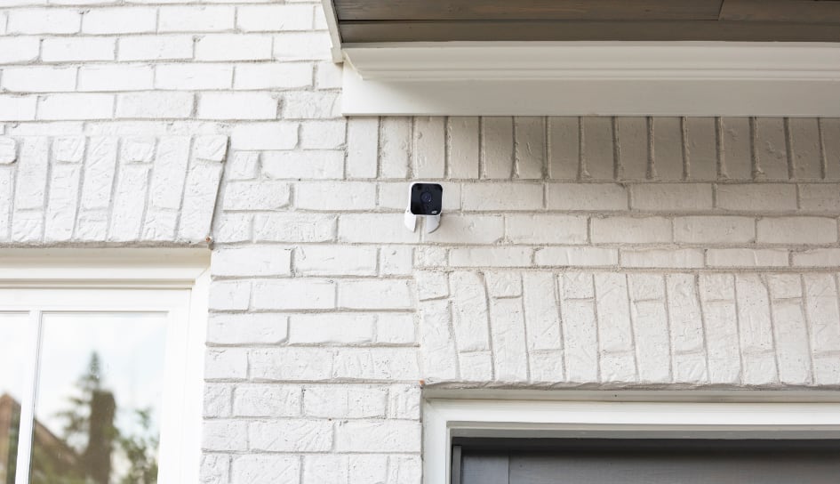 ADT outdoor camera on a New Haven home
